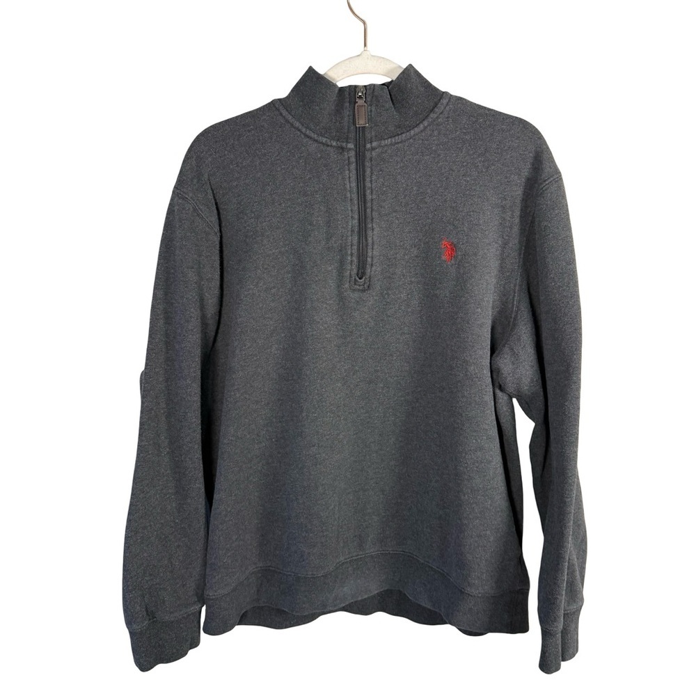 U.S. Polo Assn. Dark Gray Zip-Up Sweatshirt Hoodie Size XL Casual Lounge